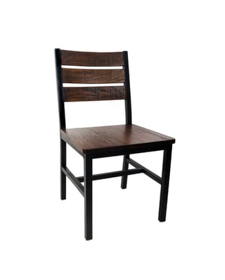 Reclaimed Wood Ladder Back Restaurant Chair in Walnut Wood