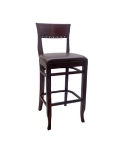 Walnut Wood Eco Side Bar Stool with Upholstered Seat (front)