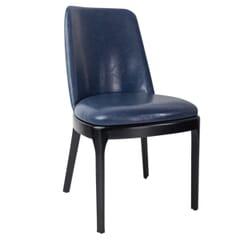 Custom Fully Upholstered Townsend Solid Wood Restaurant Chair in Black