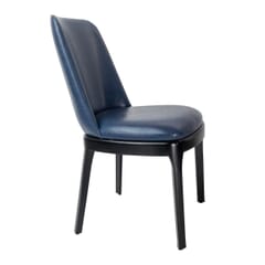 Custom Fully Upholstered Townsend Solid Wood Restaurant Chair in Black
