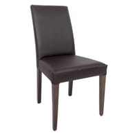 Walnut Wood Fully Upholstered Seat and Back Side Chair
