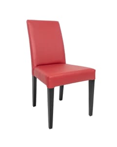 Custom Black Wood Fully Upholstered Seat and Back Side Restaurant Chair