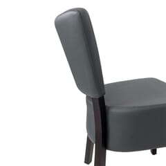 Fully Upholstered Faux-Leather Commercial Dining Chair In Espresso Frame & Grey Vinyl