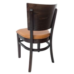 Walnut Solid Wood Square Back Restaurant Chair with Nailhead Trim