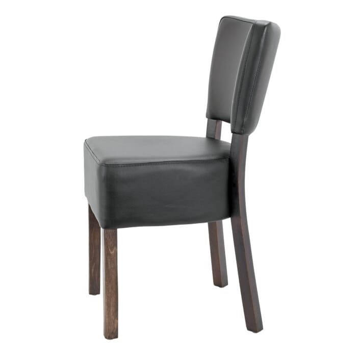 Fully Upholstered Faux Leather, Espresso Faux Leather Dining Chair