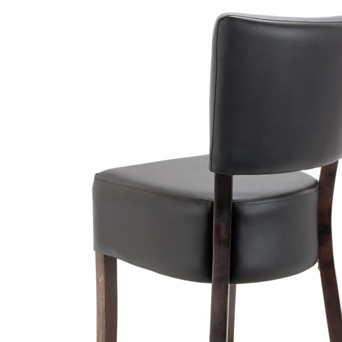 Fully Upholstered Faux Leather, Espresso Faux Leather Dining Chair