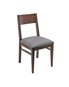 Espresso Wood Square Back Upholstered Commercial Chair (Front)