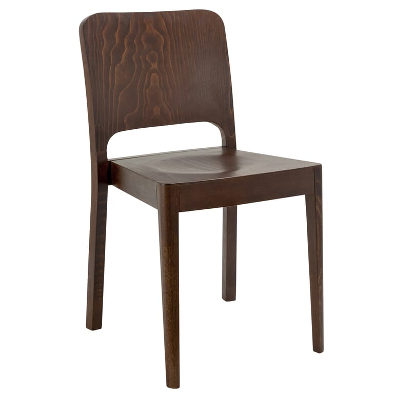 Collin Restaurant Chair Stackable, Walnut Finish - Main Image