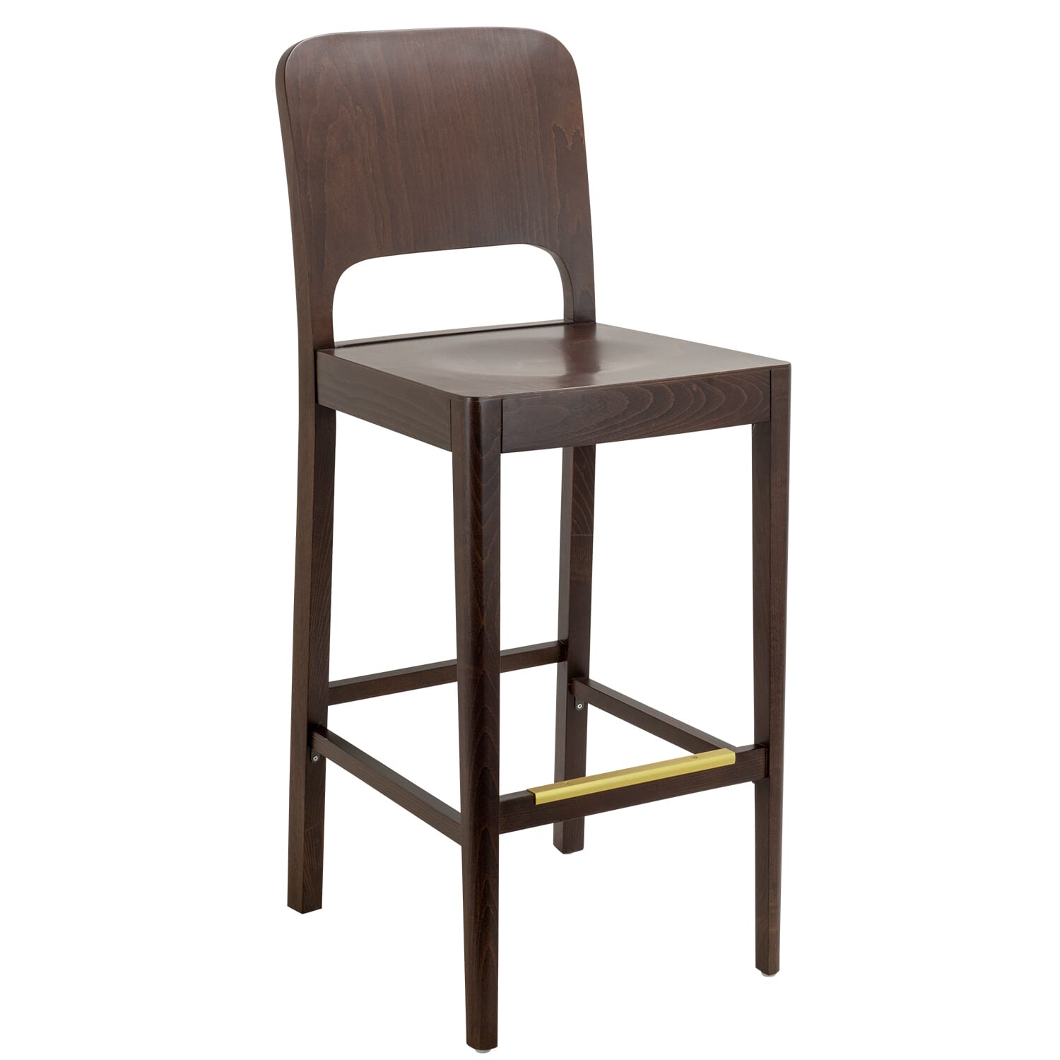 Collin European Beech Wood Restaurant Bar Stool in Walnut