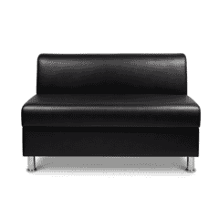 Quick Ship Adele Restaurant Single Booth With Black Vinyl