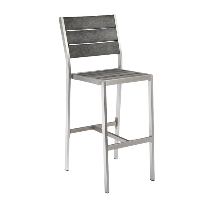 Outdoor Aluminum Bar Stool With Pewter, White Aluminum Outdoor Bar Stools