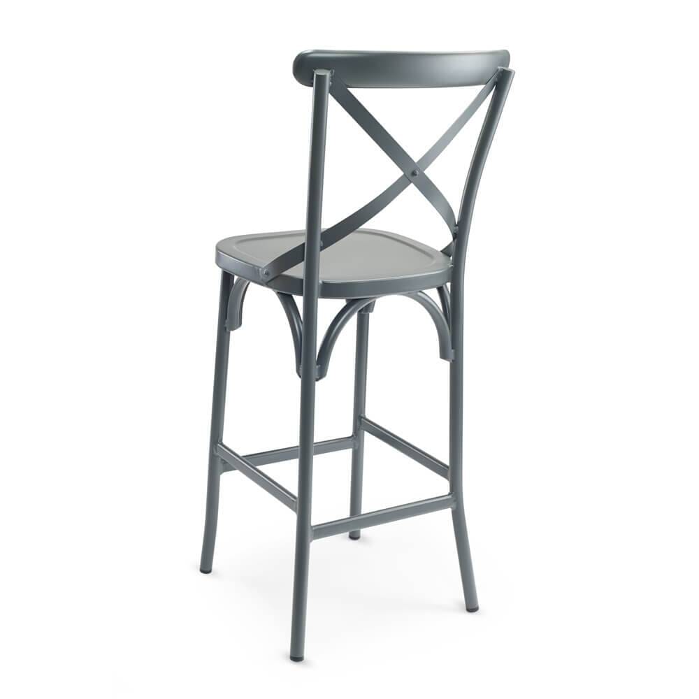 x back bar stool grey