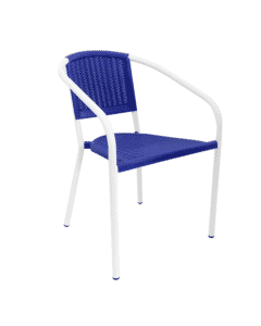 Stackable Aluminum Restaurant Chair With Resin Seat and Back - Front View