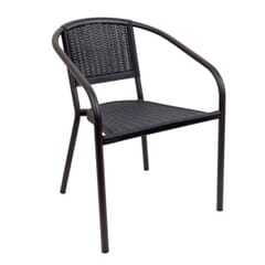 Stackable Black Powder Coated Steel Restaurant Chair With Resin Seat and Back