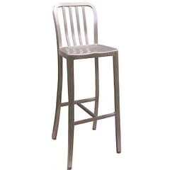 Outdoor Navy-Style Vertical-Back Commercial Barstool