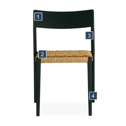 Isola Stackable Tan Rope Chair Features