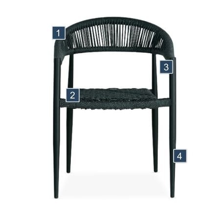 Sabbia Stackable Gray Rope Chair Features