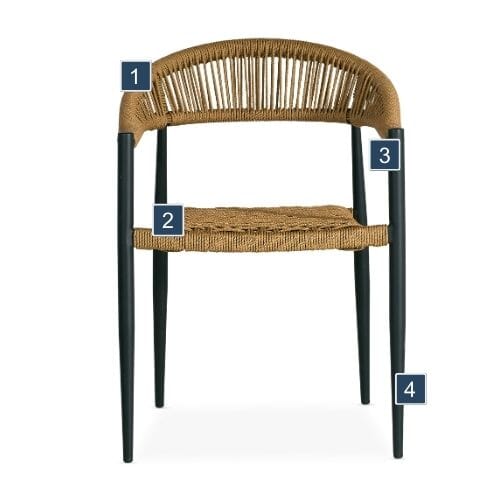 Sabbia Stackable Tan Rope Chair Features