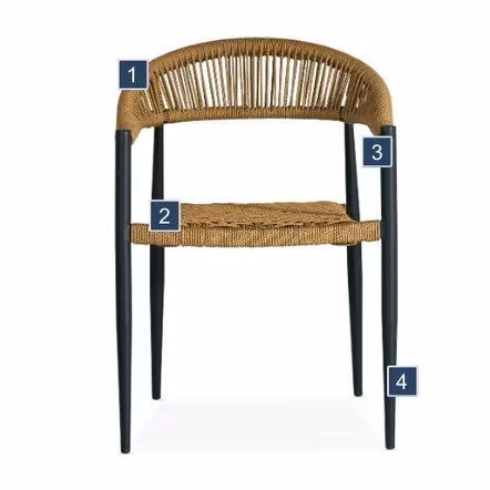 Sabbia Stackable Tan Rope Chair Features