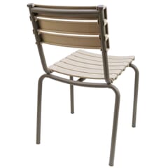 Stackable Restaurant Chair with Molded Resin Seat and Back in Cream