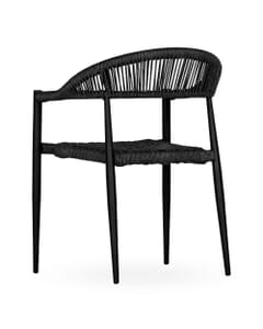 Stackable Indoor/Outdoor Restaurant Chair with Black Seat and Back