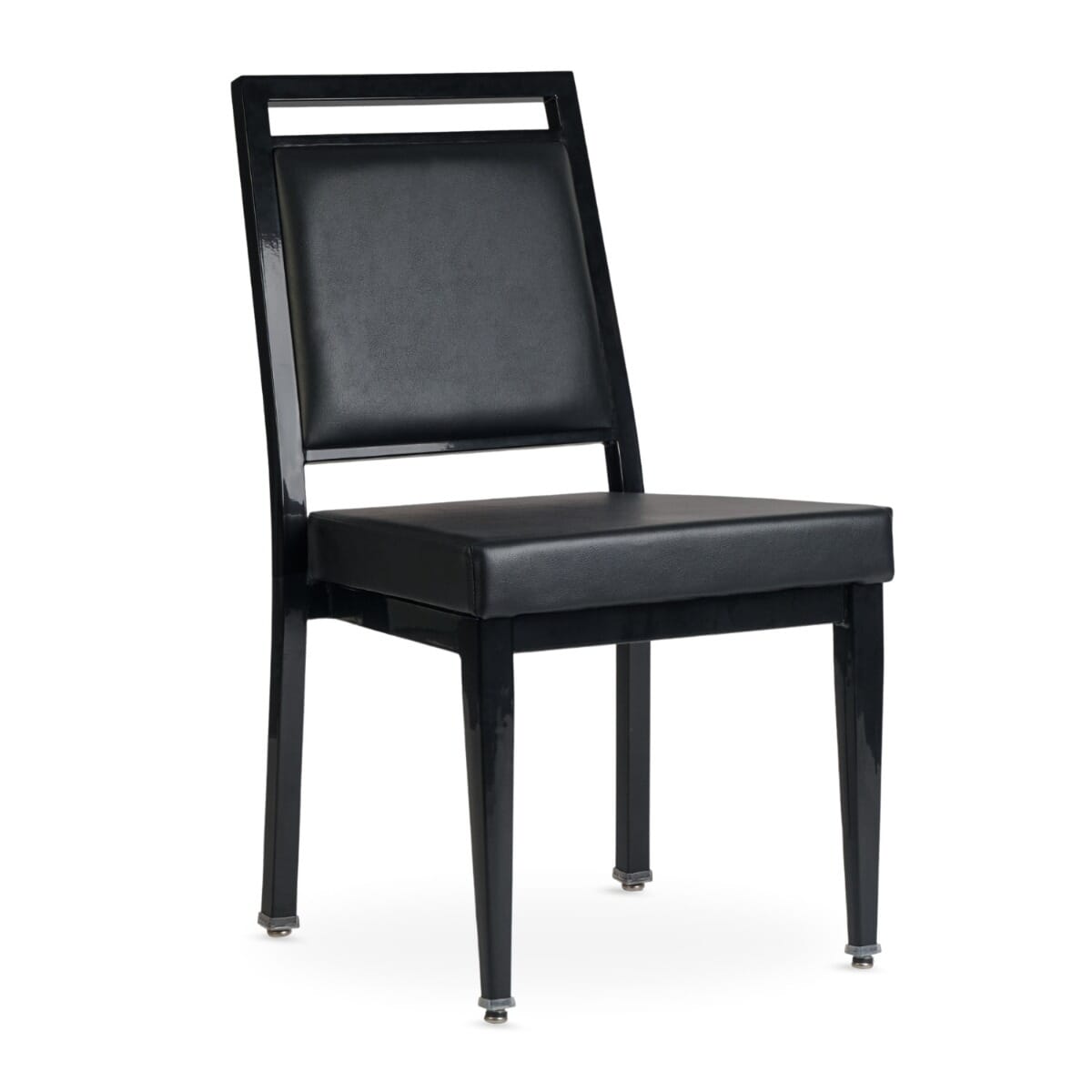 Atticus Quickship Steel Stackable Banquet Chair in Black with Vinyl Upholstery