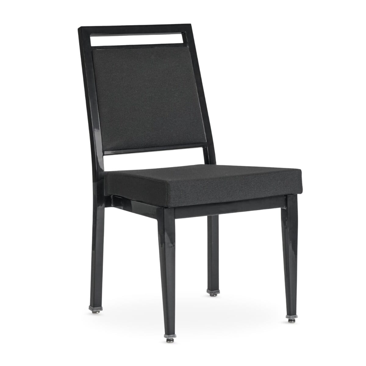 Atticus Quickship Steel Stackable Banquet Chair in Black with Fabric Upholstery