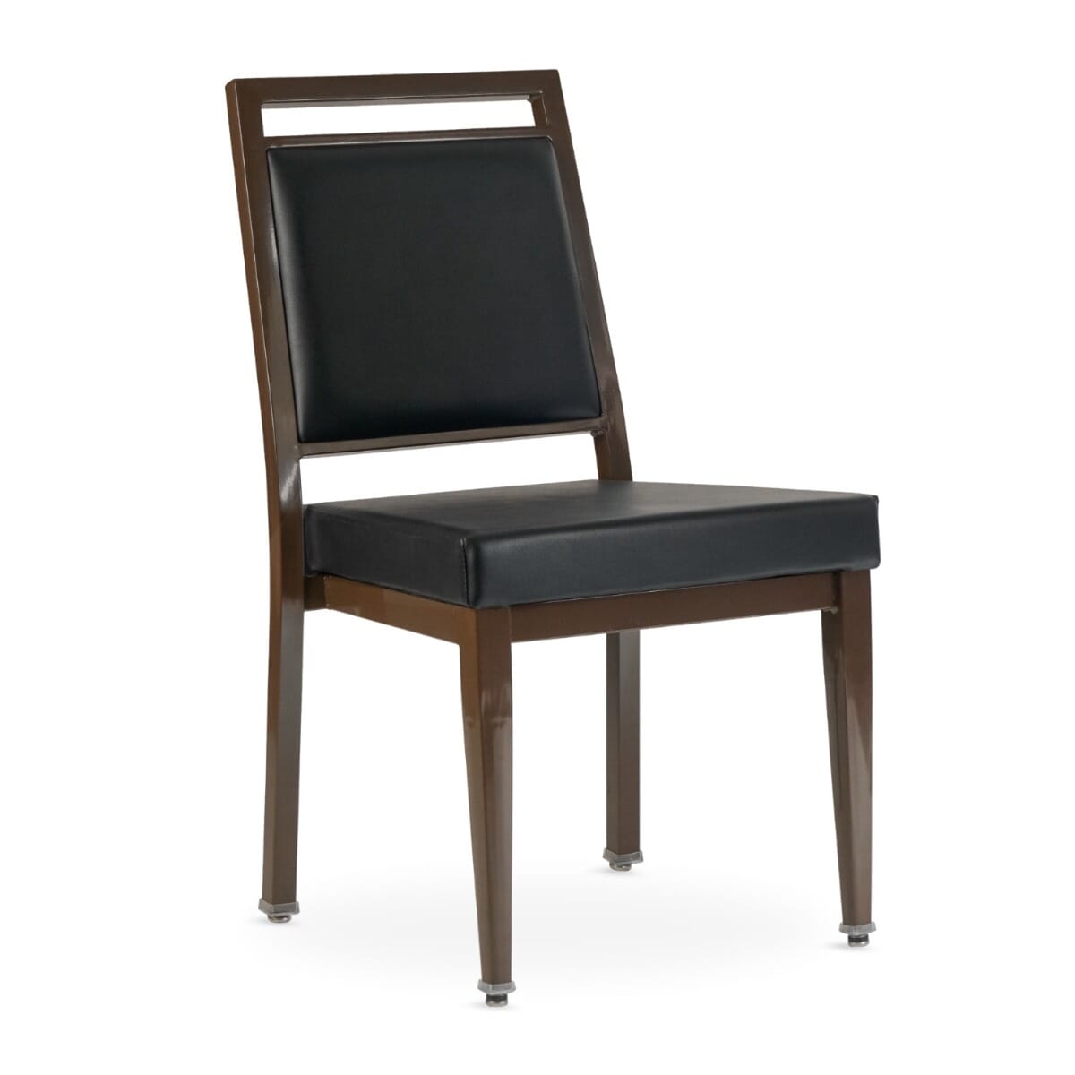 Atticus Quickship Steel Stackable Banquet Chair in Walnut with Vinyl Upholstery
