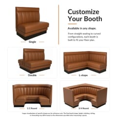 Six Channel Style Restaurant Booth with Headroll