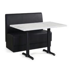2-Seat Hannah Black Restaurant Booth Set with Amber Stone Table