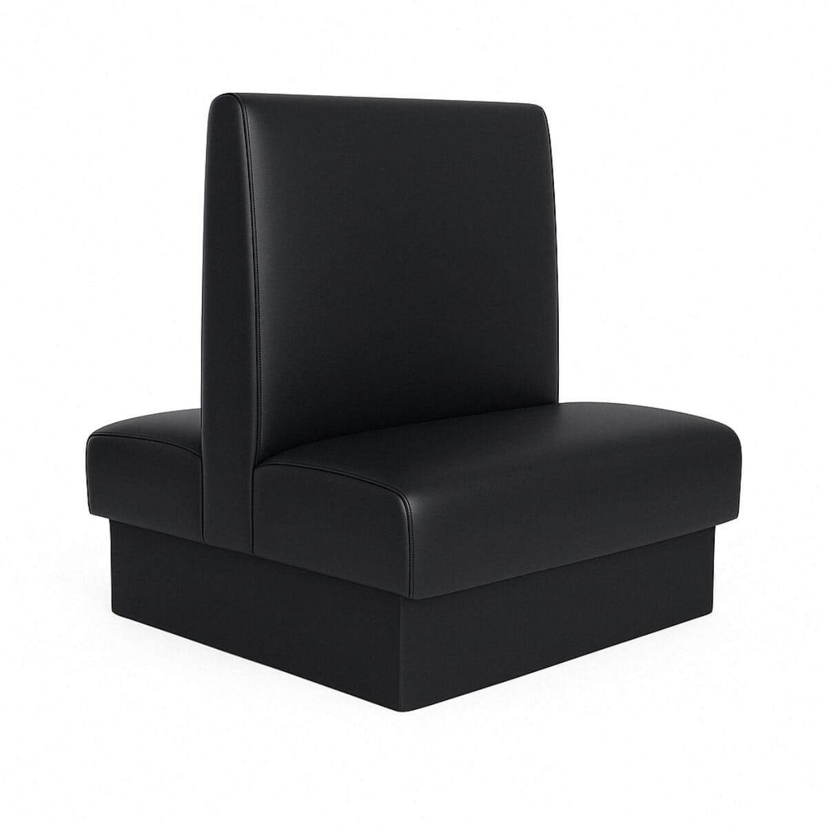 Quick Ship Restaurant Double Booth with Wood Base in Black