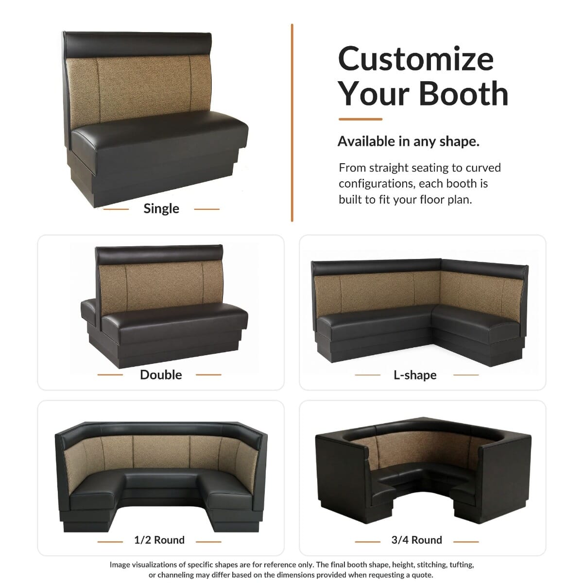 Mid-Channeled Style Restaurant Booth with Headroll