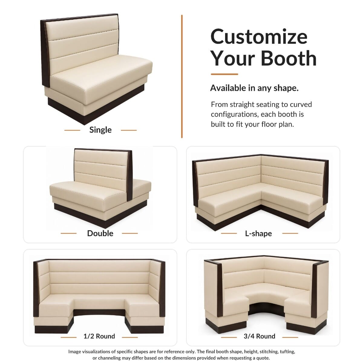 Three Horizontal Channel Wood Panel Style Restaurant Booth