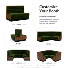 Grove Restaurant Booth with Wide Horizontal Channel Back and Wood Frame