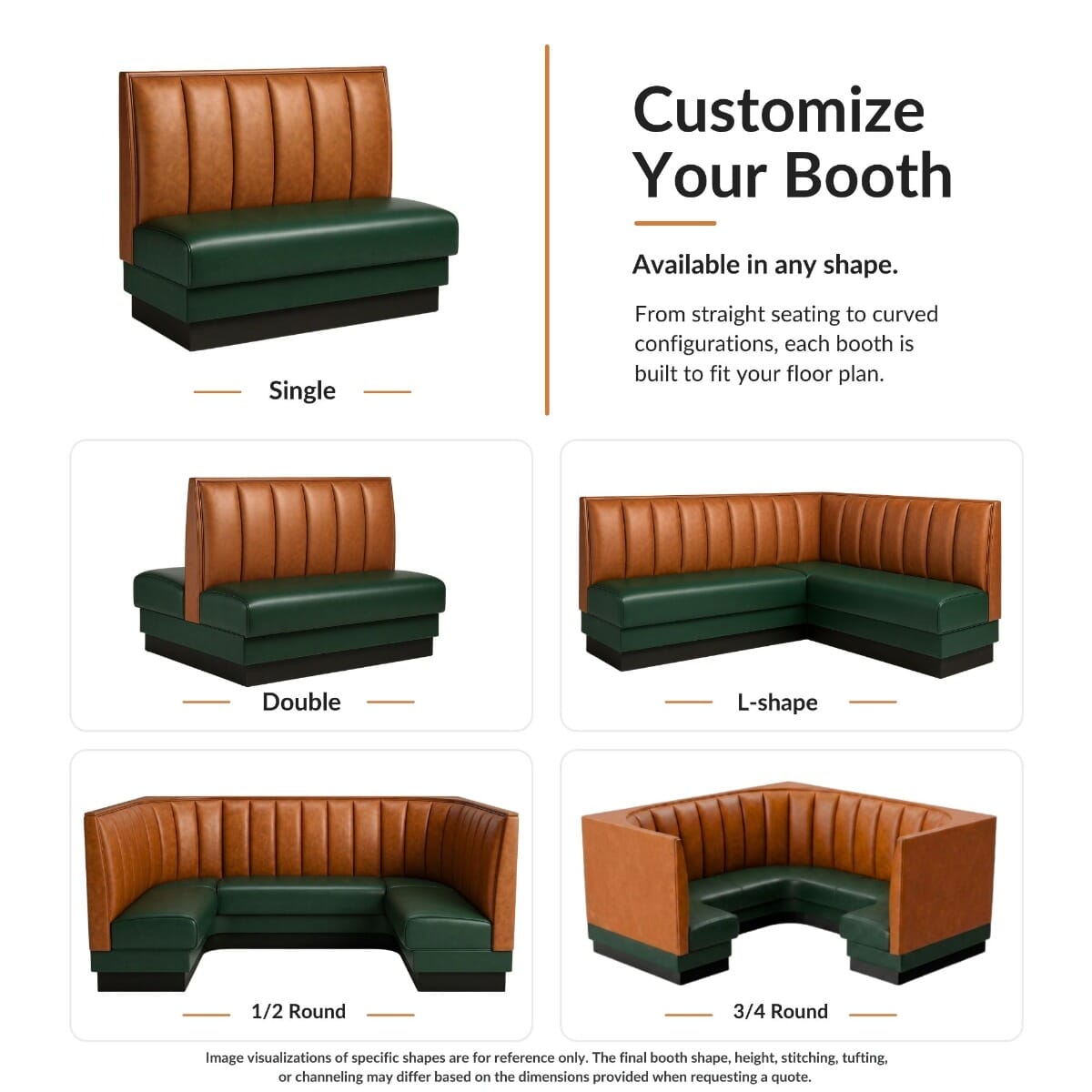Six Channel Style Restaurant Booth