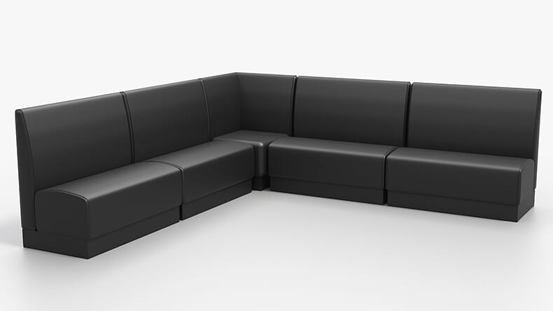 Quick Ship Hannah Modular Black Restaurant Booth - 2 Seater
