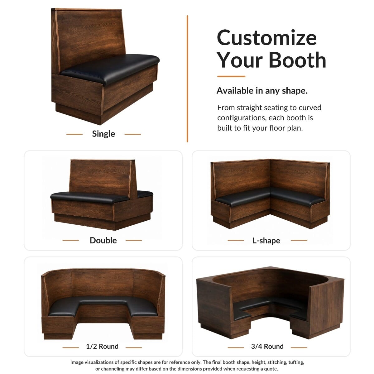 Classic Style Solid Wood Restaurant Booth with Padded Seat