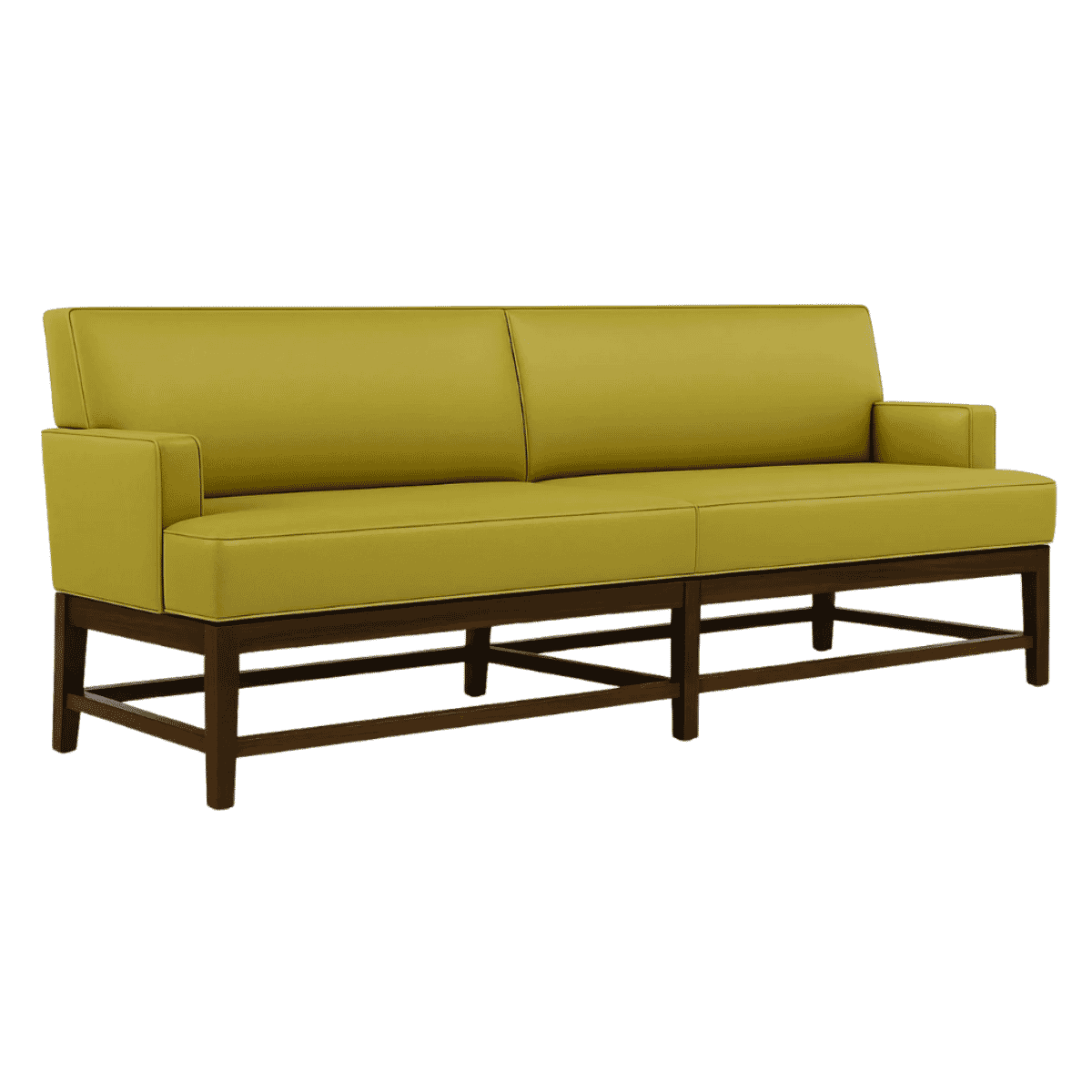 Arcadia Restaurant Booth with Box-Style Cushions & Exposed Wood Frame