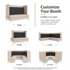 Marwyn High-Back Privacy Restaurant Booth with Upholstered Wing Panels