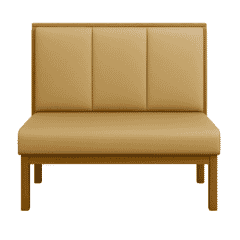 Marrow Restaurant Booth with Vertical Panel Back & Wood Base