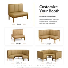 Marrow Restaurant Booth with Vertical Panel Back & Wood Base