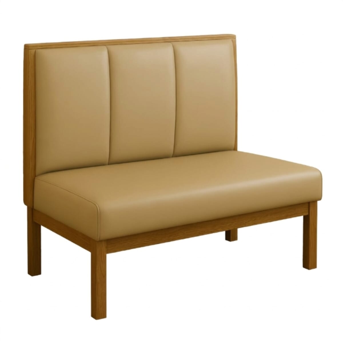 Marrow Restaurant Booth with Vertical Panel Back & Wood Base