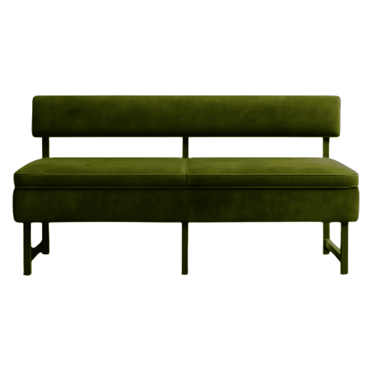 Linea Minimalist Open-Frame Restaurant Booth with Upholstered Seat & Back