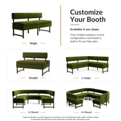 Linea Minimalist Open-Frame Restaurant Booth with Upholstered Seat & Back
