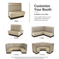 Three Channel Back Laminated-Trim Style Restaurant Booth with Headroll