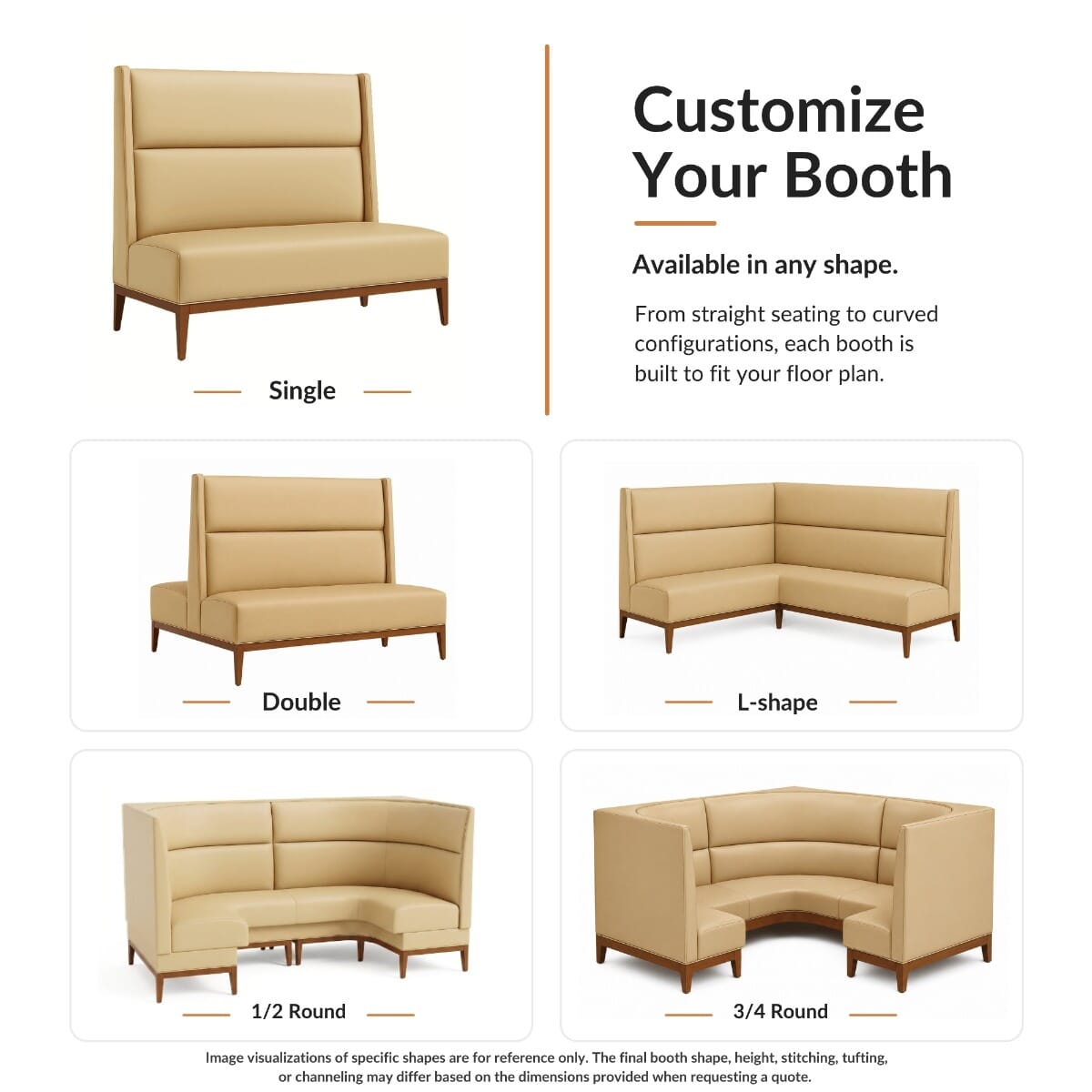 Calden Restaurant Booth with High-Back & Hardwood Frame