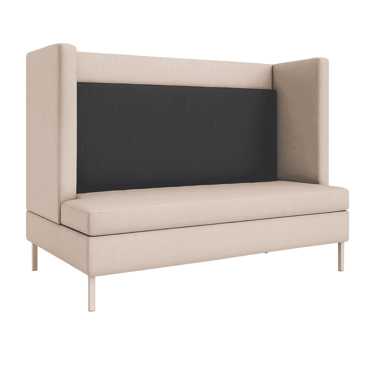 Marwyn High-Back Privacy Restaurant Booth with Upholstered Wing Panels