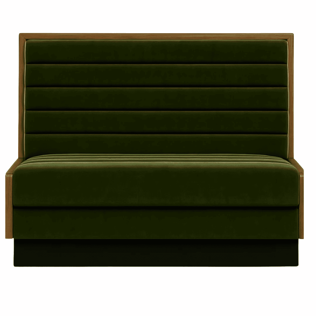 Grove Restaurant Booth with Wide Horizontal Channel Back and Wood Frame