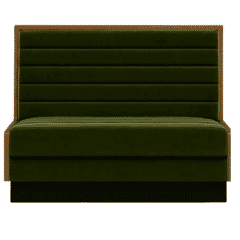 Grove Restaurant Booth with Wide Horizontal Channel Back and Wood Frame