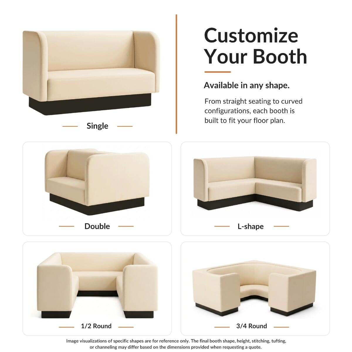 Halo Restaurant Booth with Soft Rounded Corners